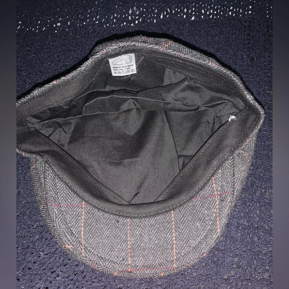 Wool Blend Flat Cap Classic Herringbone Ivy Gatsby Hat - Picture 7 of 9